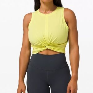Yellow Serpentine Cross-over tank top
